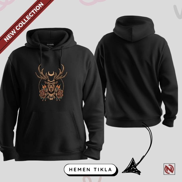 Baskılı Hoodie