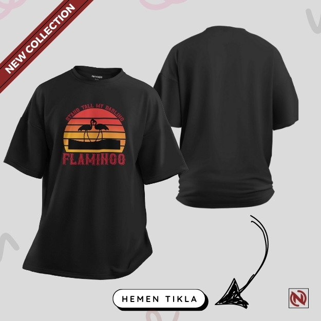 Flamingo Gün Batımı Tişört